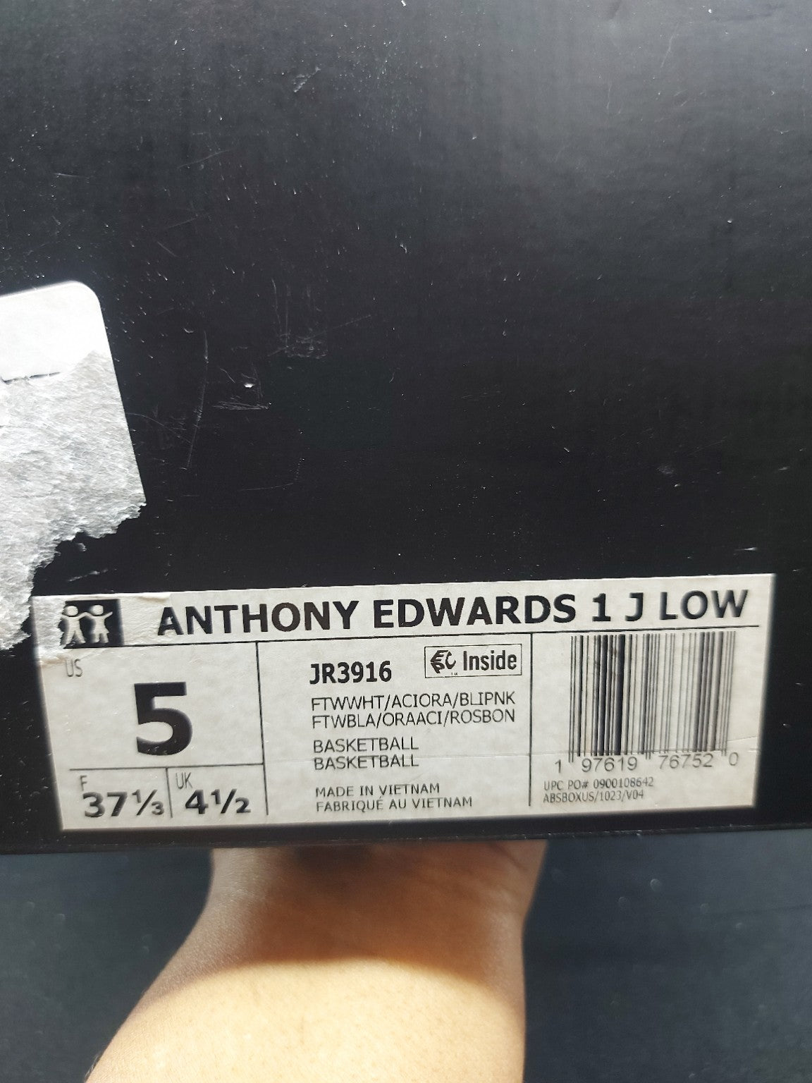 Adidas Anthony Edwards 1 J Low JR3916 size 5Y actual item photo 6