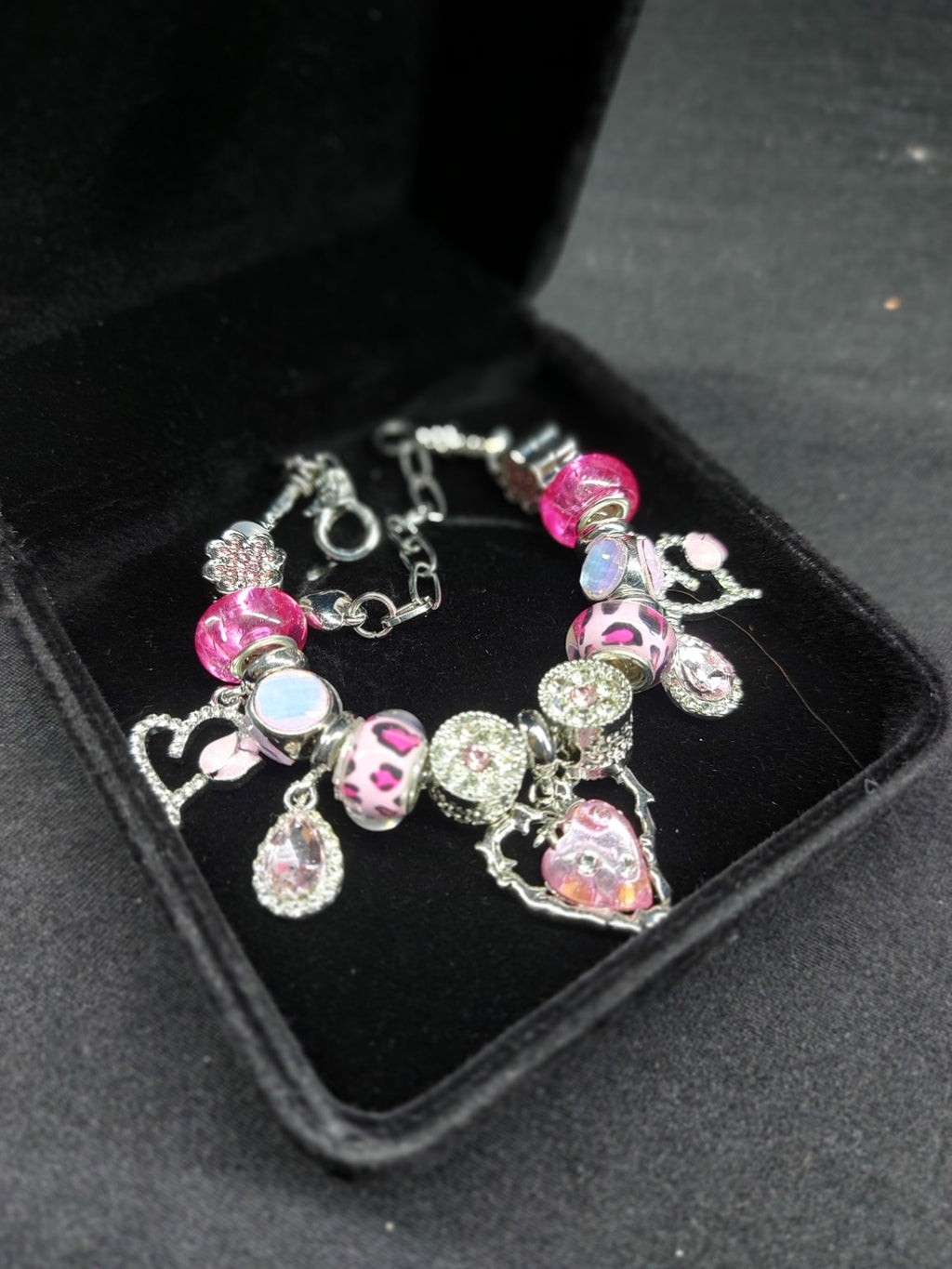 Pink Leopard Love Charm Bracelet photo 1