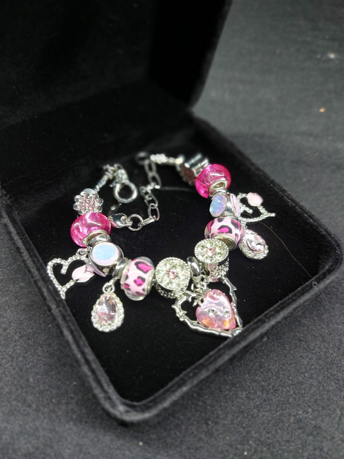Pink Leopard Love Charm Bracelet photo 1