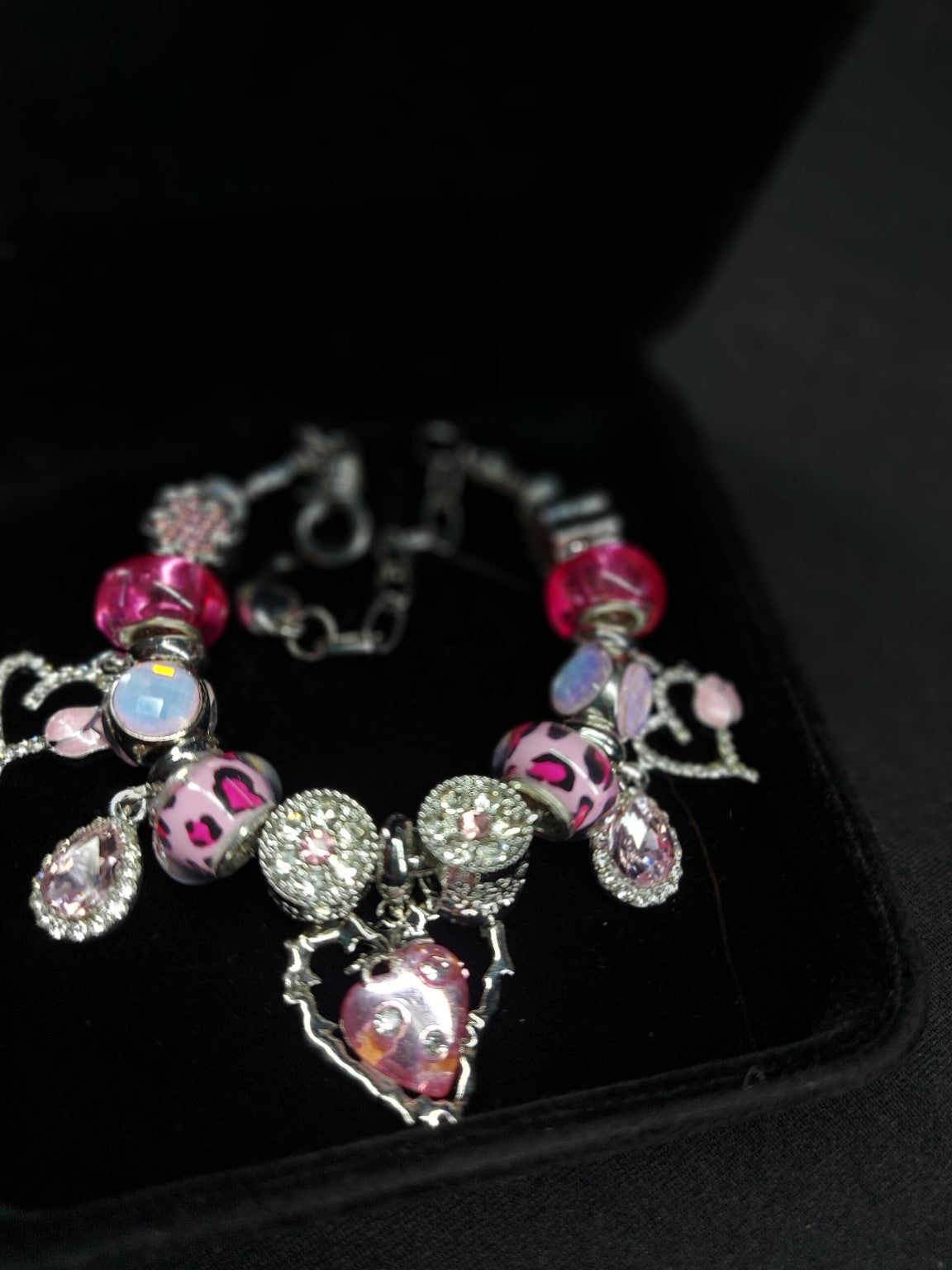 Pink Leopard Love Charm Bracelet photo 4