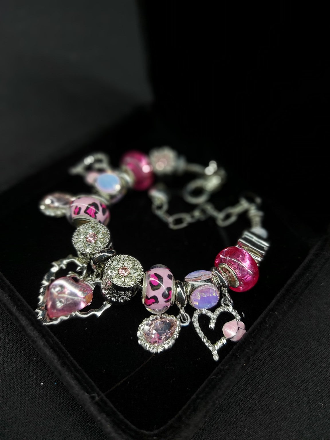 Pink Leopard Love Charm Bracelet photo 2