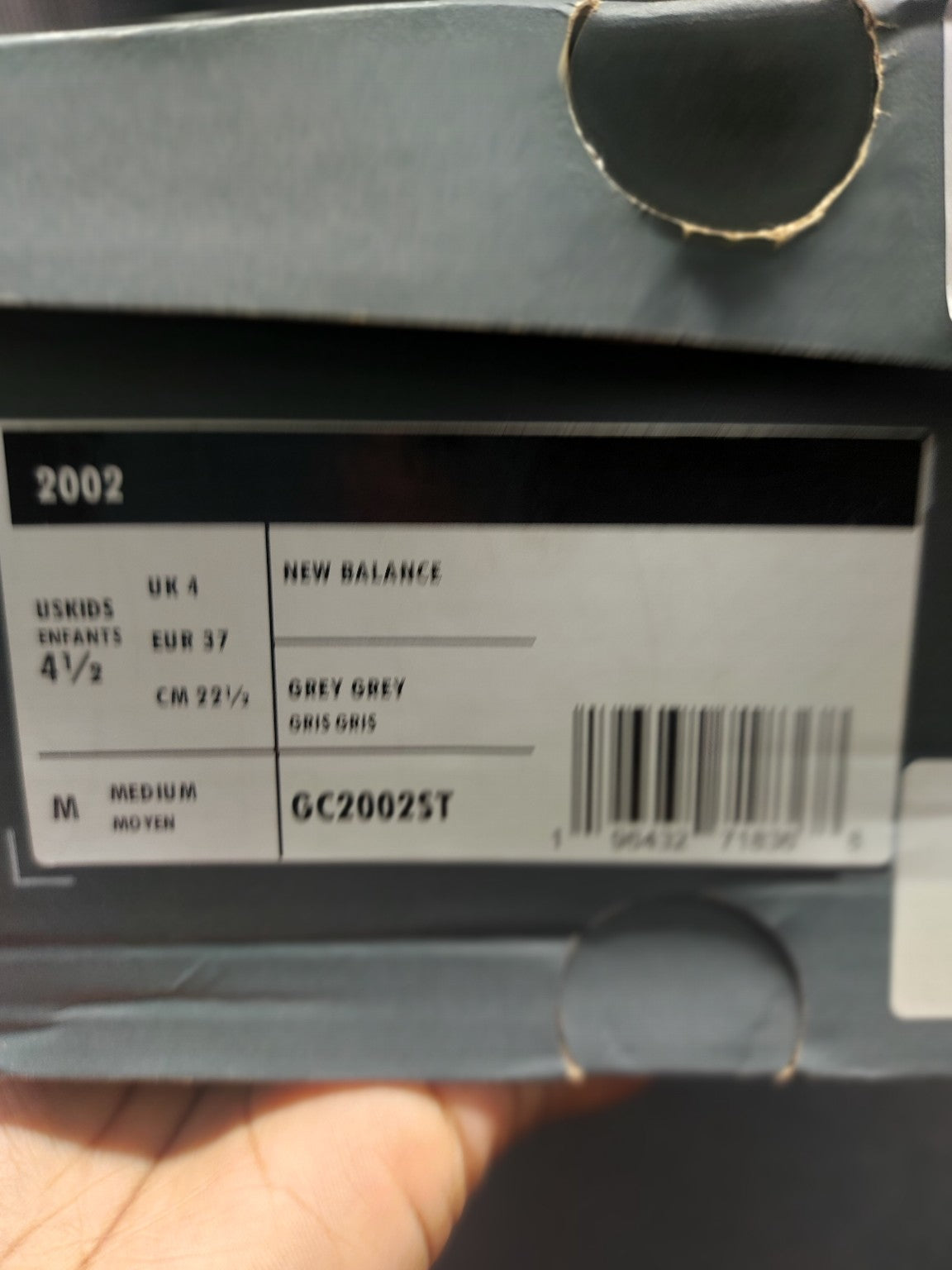New Balance 2002R kids Grey/Grey 4.5Y original photo 3