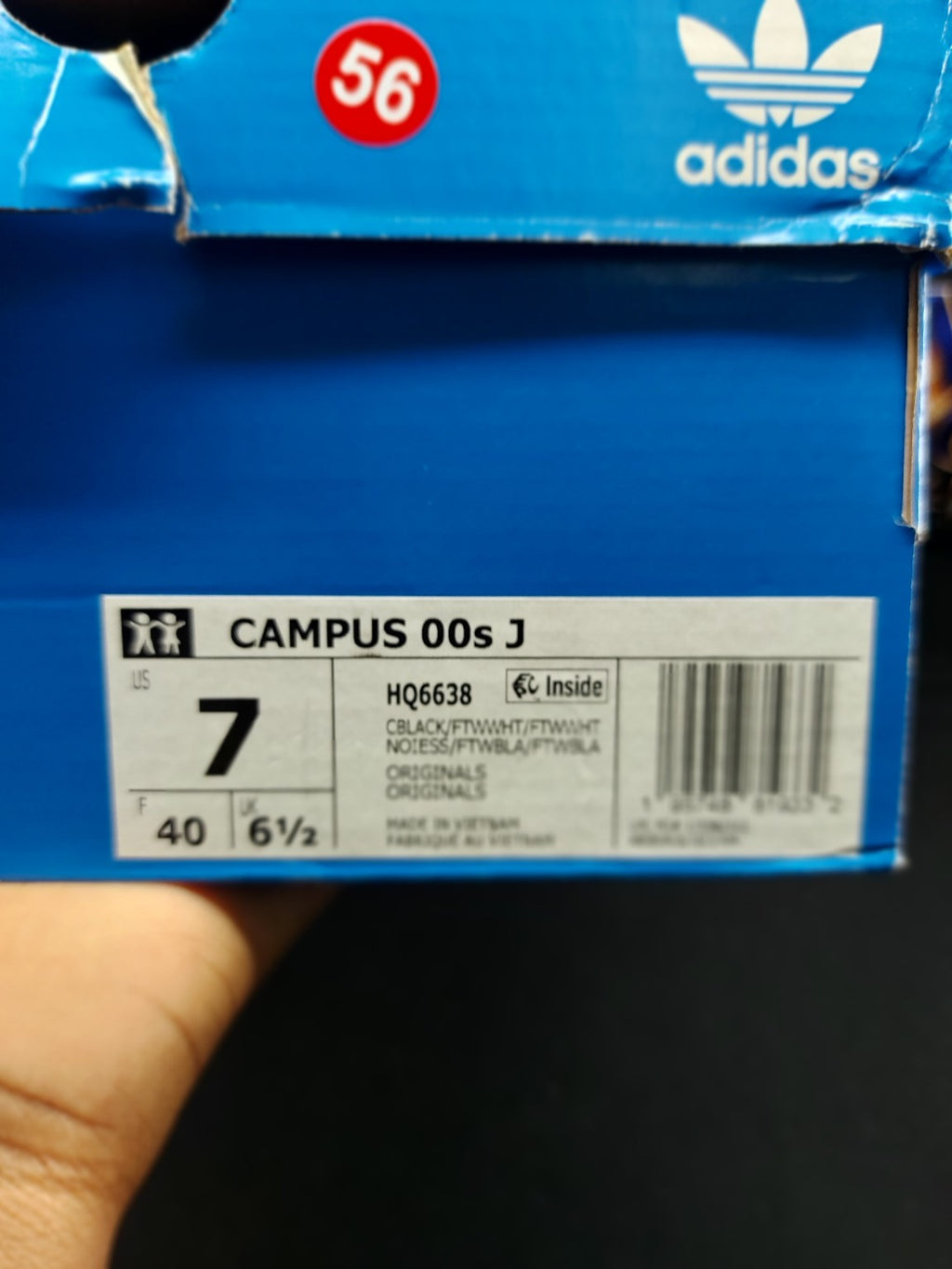 Adidas Campus 00s J black white gum US 7 original photo 3