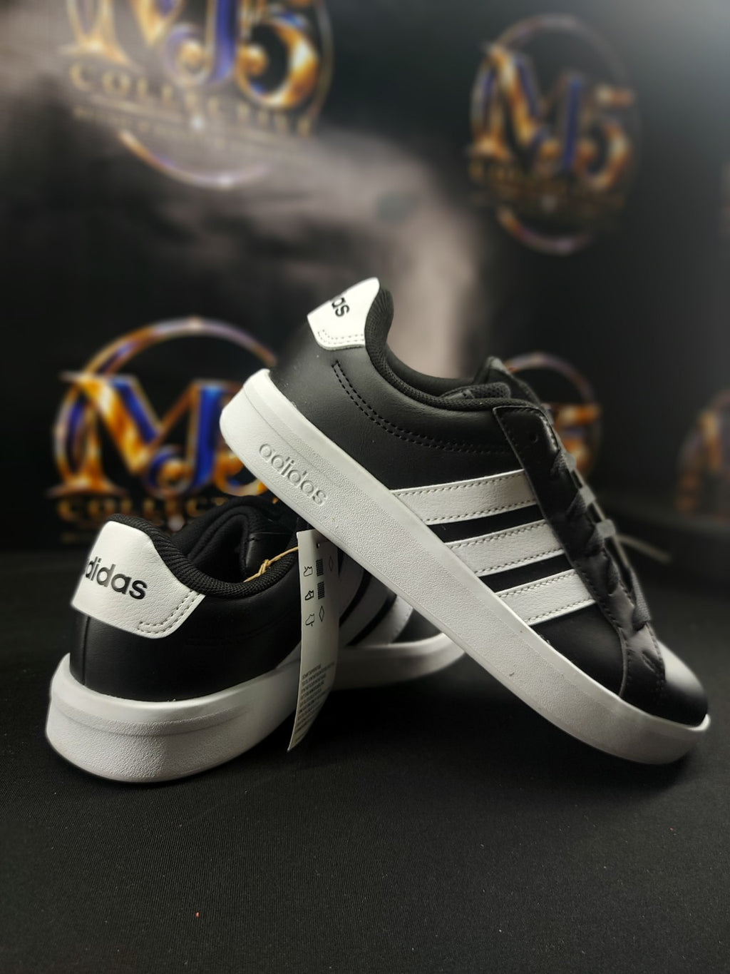 Adidas Grand Court 3.0 J black white size 4.5Y original photo 5