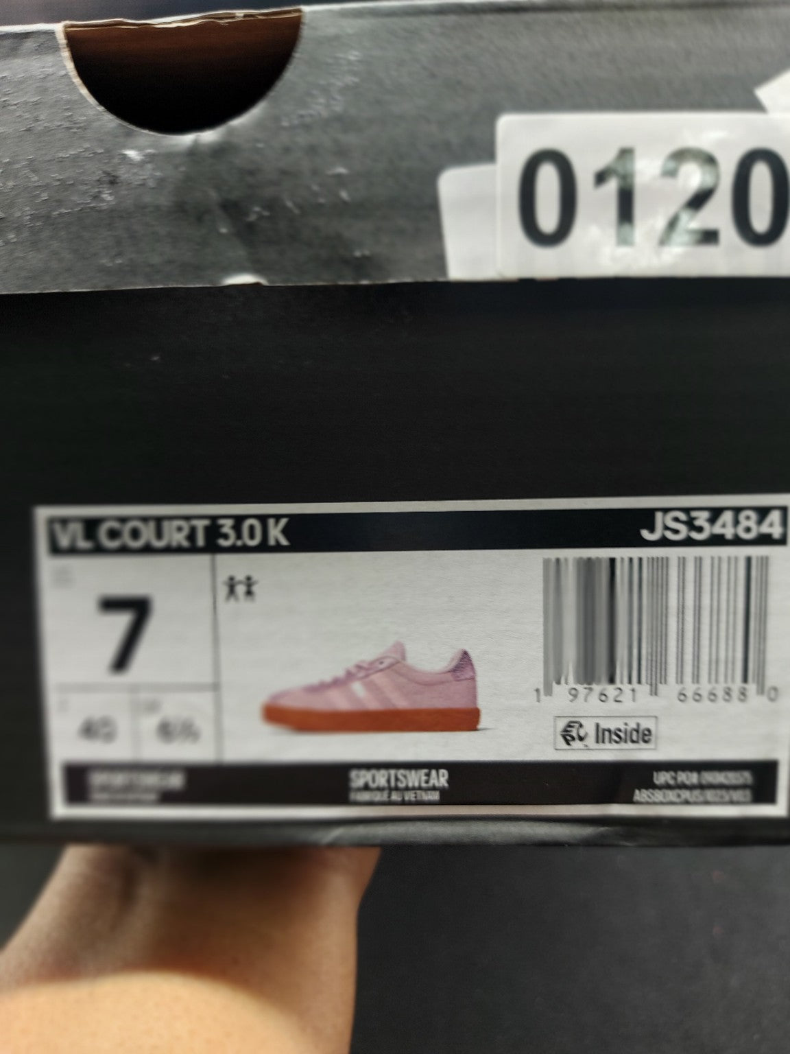 Adidas VL Court 3.0 K pink metallic size 7Y original photo 3