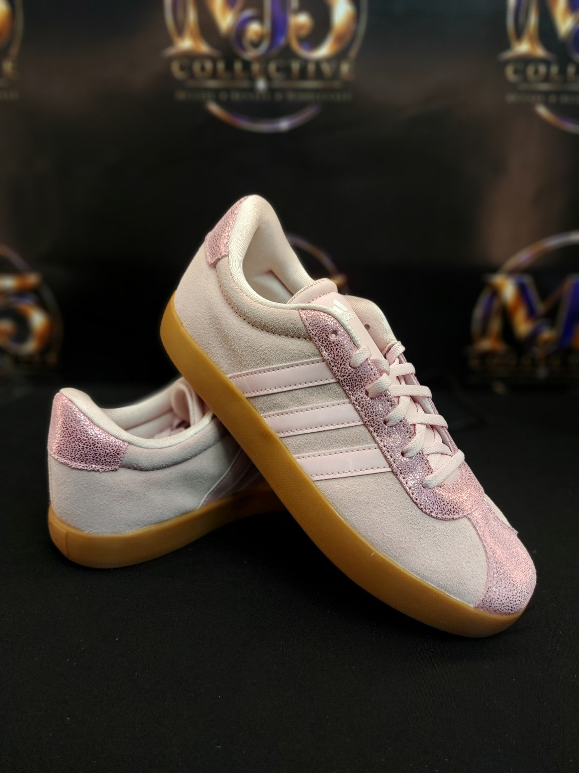 Adidas VL Court 3.0 K pink metallic size 7Y original photo 5