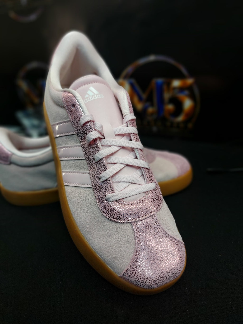 Adidas VL Court 3.0 K pink metallic size 7Y original photo 1