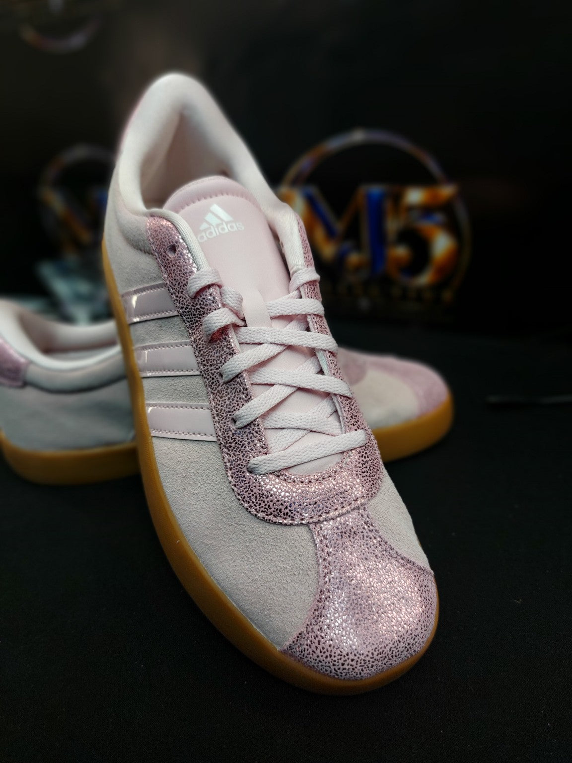 Adidas VL Court 3.0 K pink metallic size 7Y original photo 1