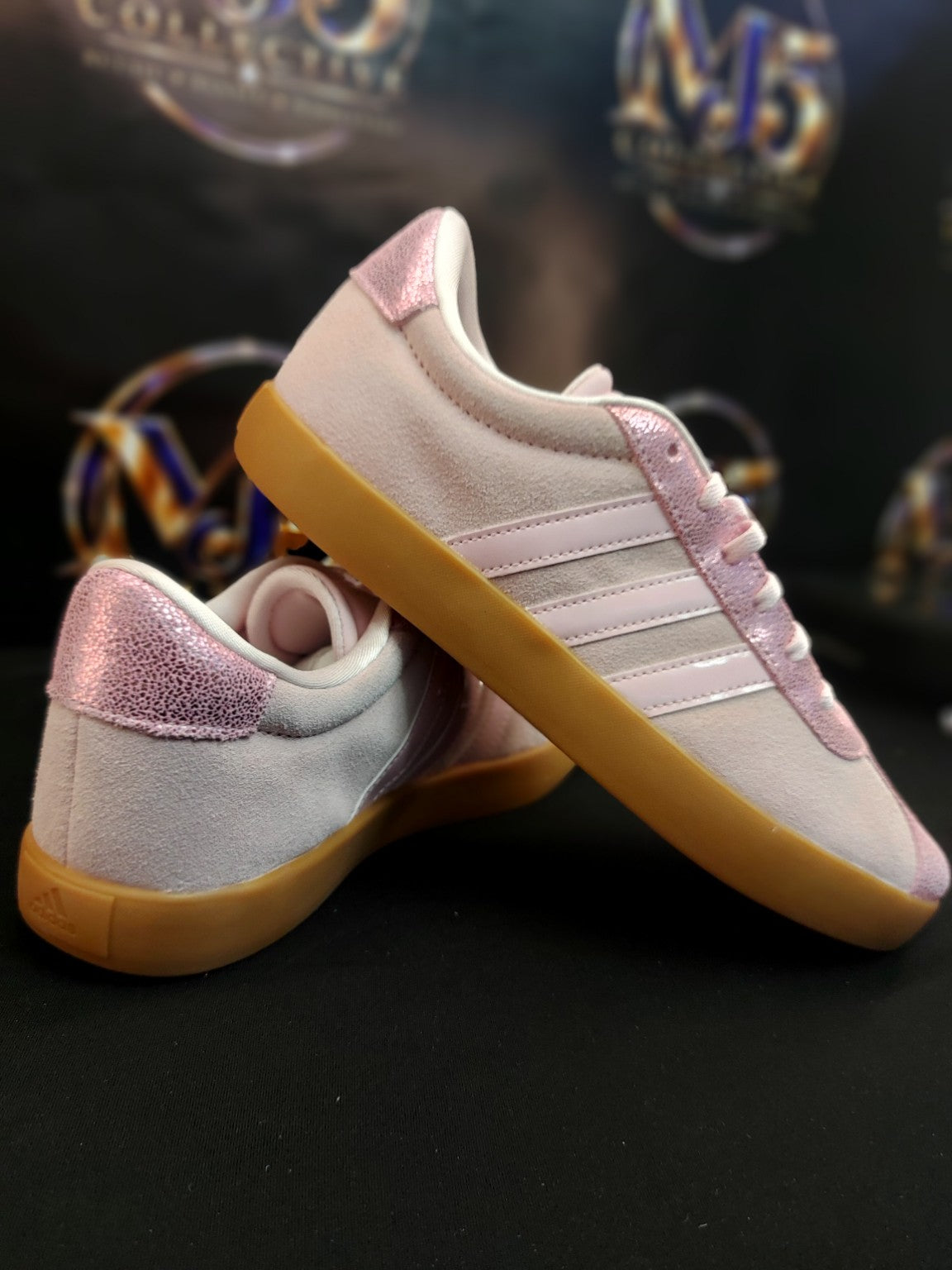 Adidas VL Court 3.0 K pink metallic size 7Y original photo 6