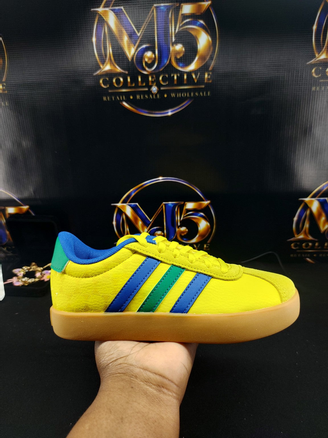 Adidas VL Court 3.0 K yellow blue green size 1Y photo 5