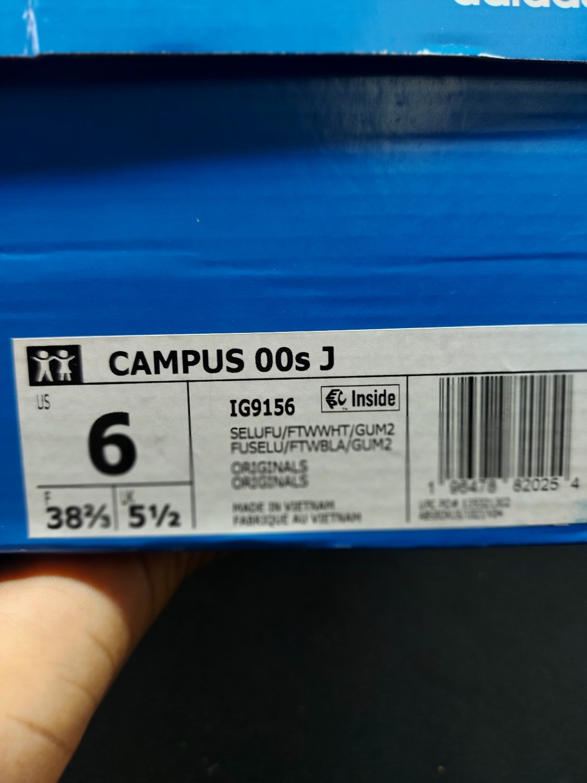 Adidas Campus 00s J pink white gum size 6Y actual photo 3