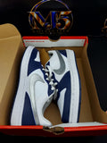 Nike Court Borough Low Recraft (GS) – White/Metallic Silver/Navy – 4.5Y