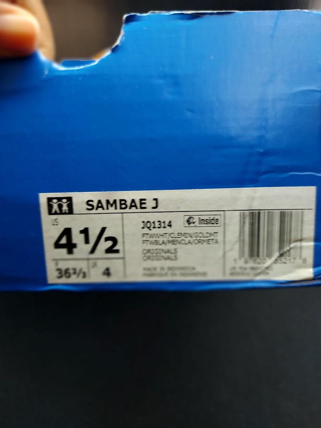 Adidas Sambae J – White/Mint Green/Gum – 4.5Y