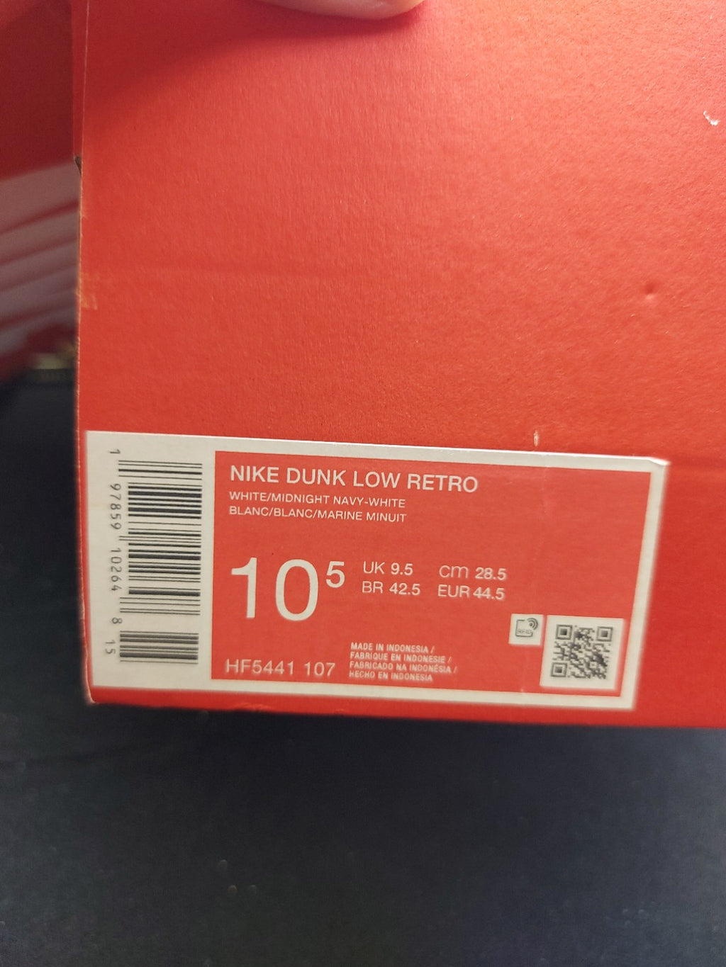 Nike Dunk Low Retro – White/Midnight Navy – Men's 10.5