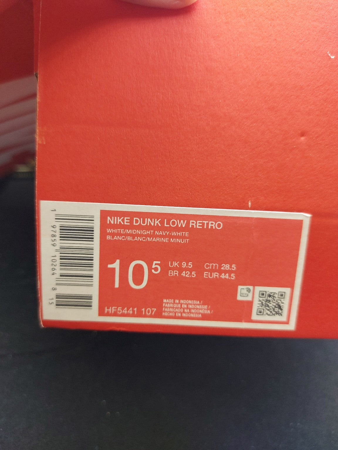 Nike Dunk Low Retro – White/Midnight Navy – Men's 10.5