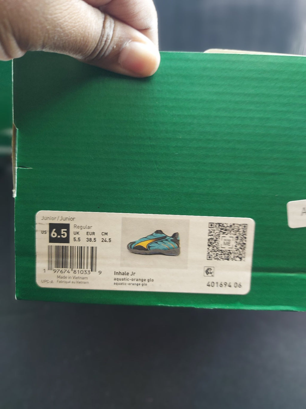 Puma Inhale Jr – Aquatic/Orange Glo – 6.5Y photo 3