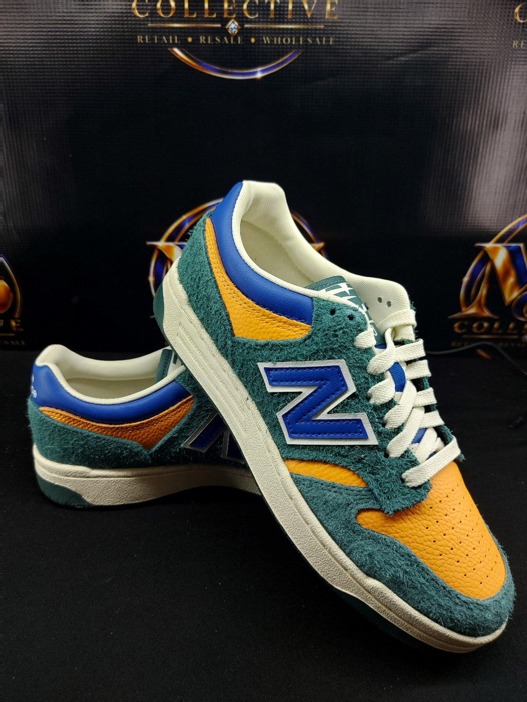 New Balance 480 Kids – Green/Orange – Size 7Y