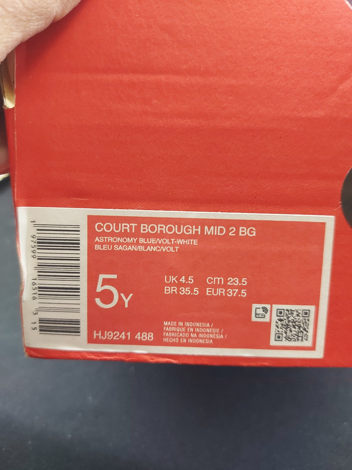 Nike Court Borough Mid 2 BG – Astronomy Blue/Volt-White – 5Y