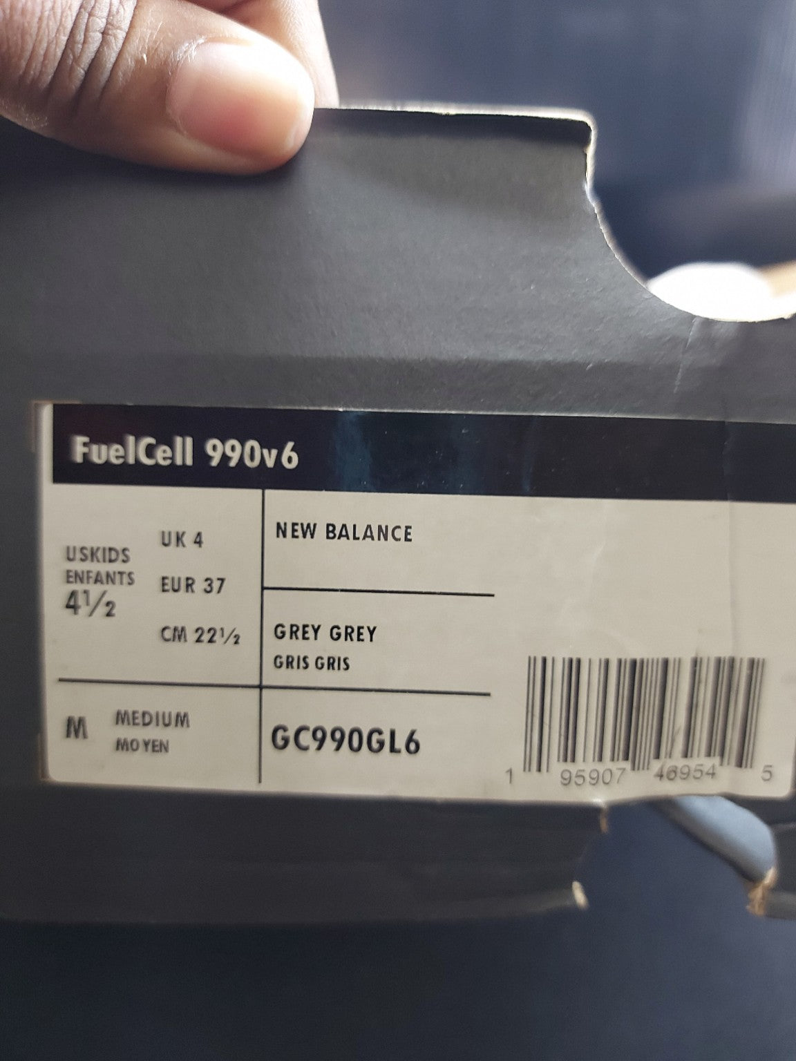 New Balance 990v6 Kids Grey Grey original photo 3