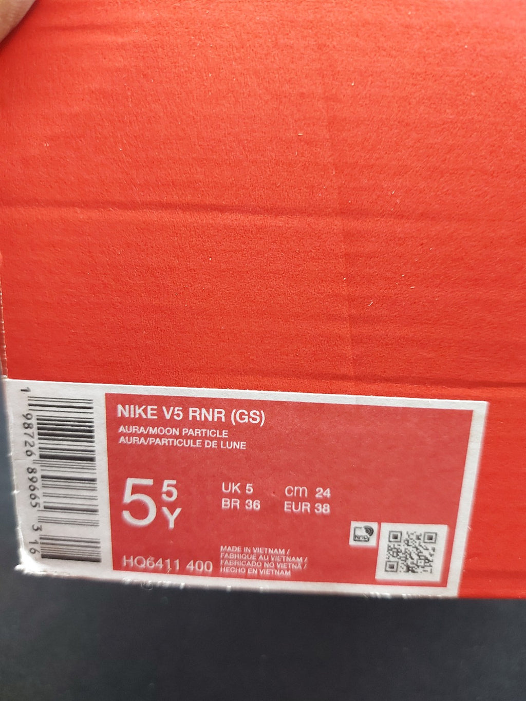 Nike V5 RNR GS Aura/Moon Particle size 5.5Y original photo 3