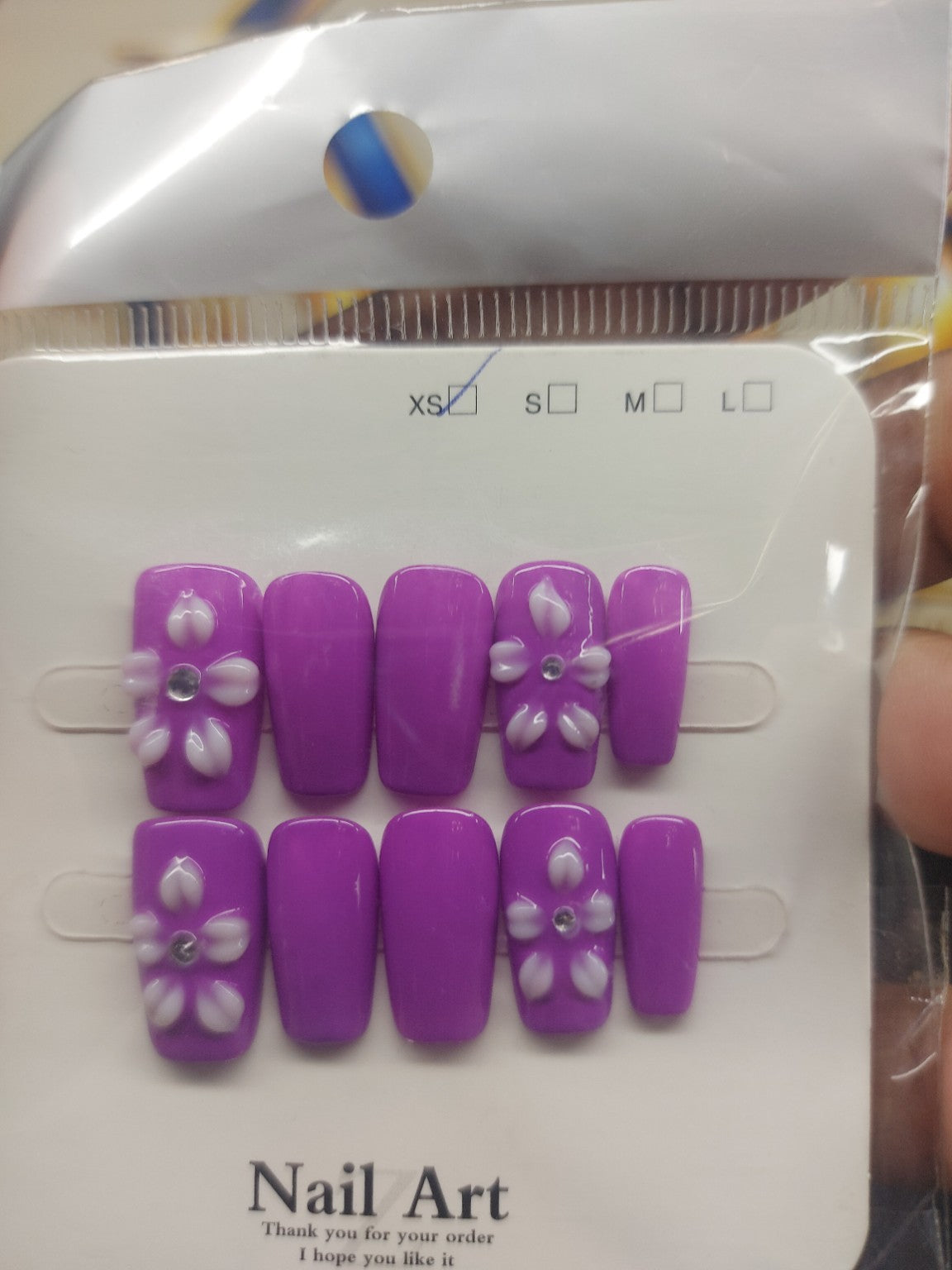Violet Bloom Floral Press-On Nails | Extra Small