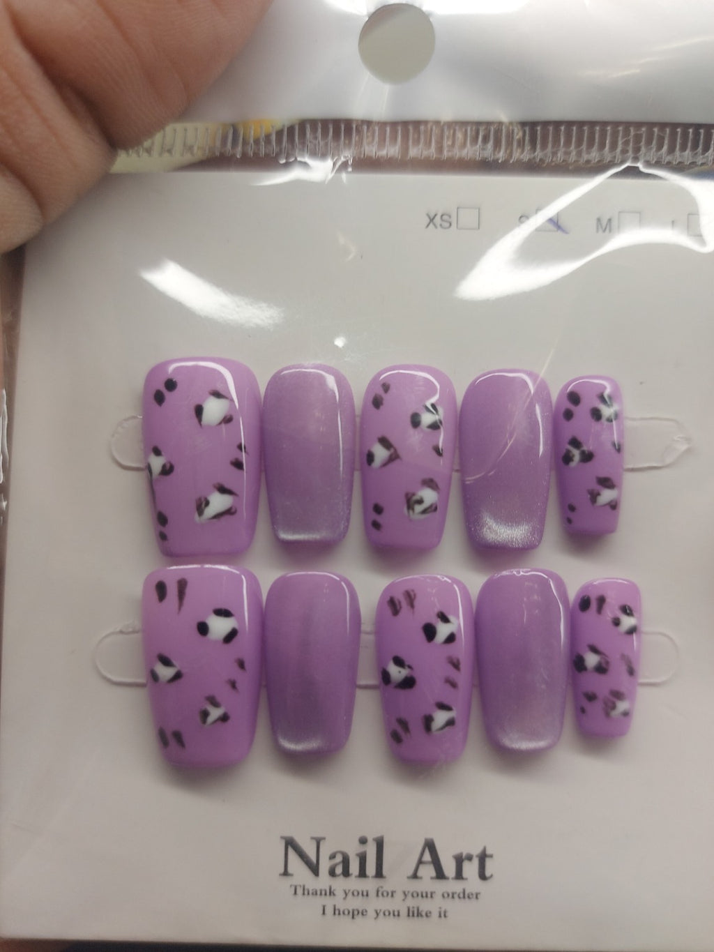 Lavender Leopard Print Press-On Nails | Small