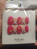 Hot Pink Cow Print Press-On Nails | Small
