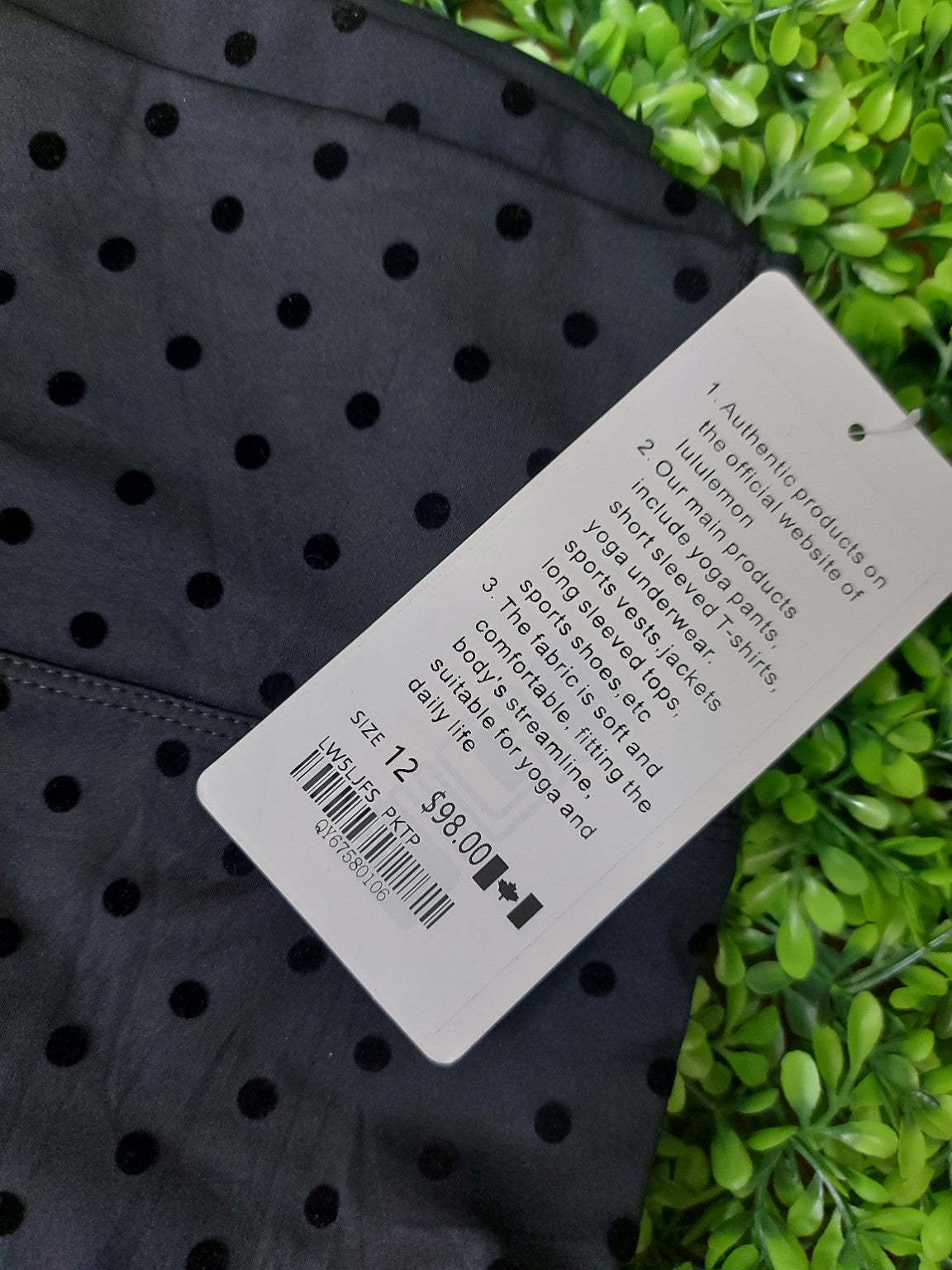 Black polka dot jacket and matching leggings set