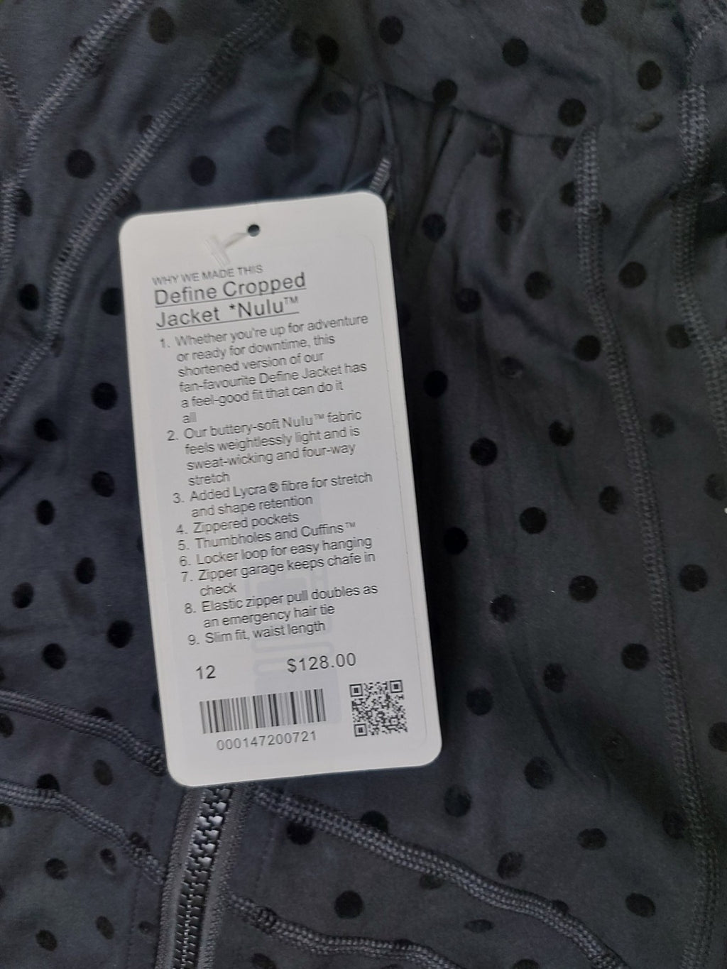Black polka dot jacket and matching leggings set