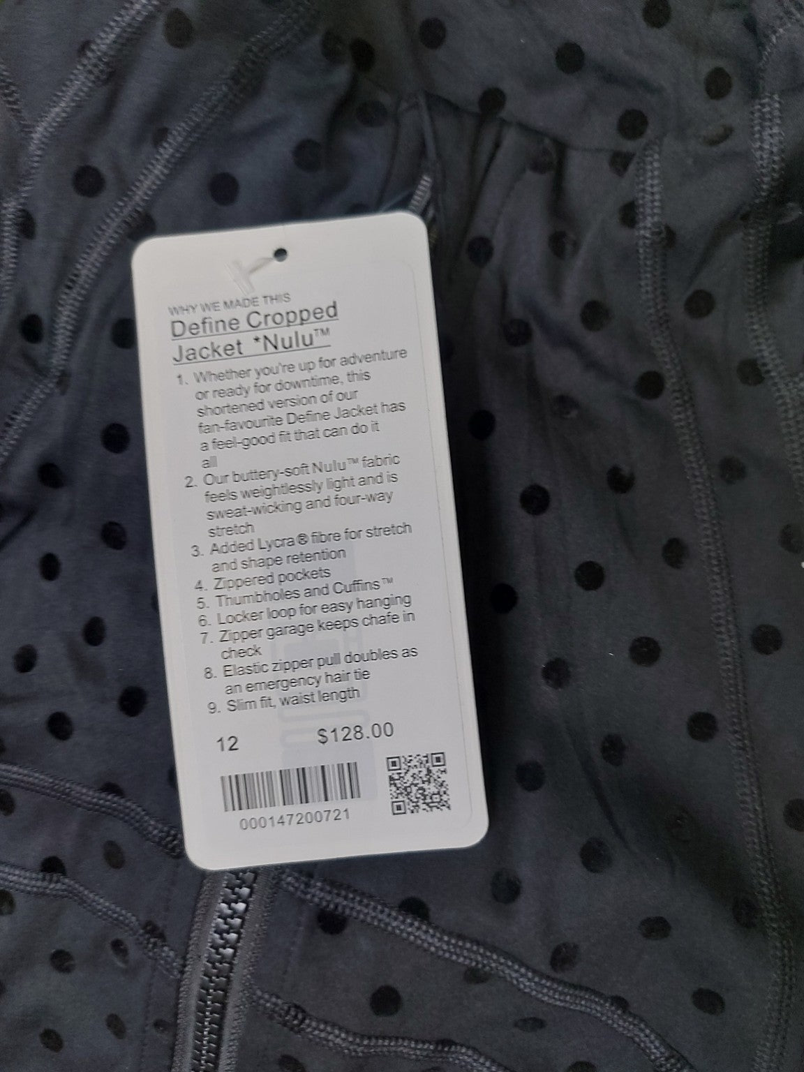 Black polka dot jacket and matching leggings set