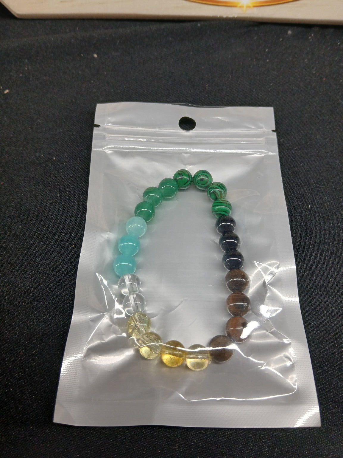 Multicolor gradient beaded bracelet close-up