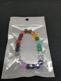 Rainbow multicolor beaded bracelet close-up