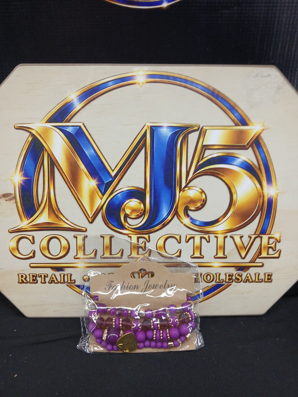 Purple Multi-Strand Beaded Bracelet Set