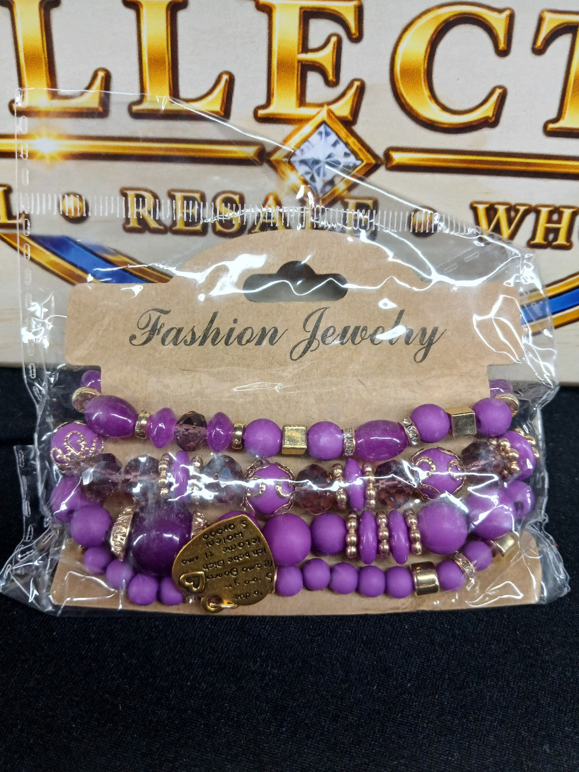 Purple Multi-Strand Beaded Bracelet Set