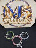Green, Pink & Ice Blue Beaded Bracelet Trio – 3-Piece Set