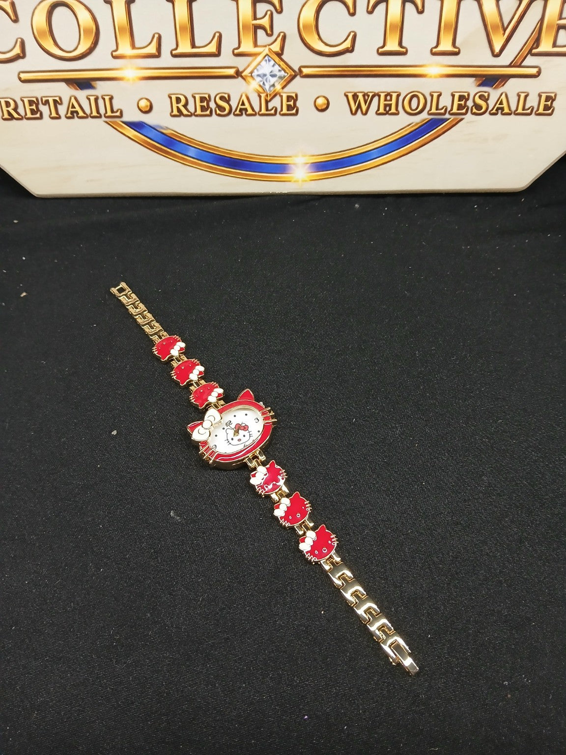 Hello Kitty Red & Gold-Tone Bracelet Watch