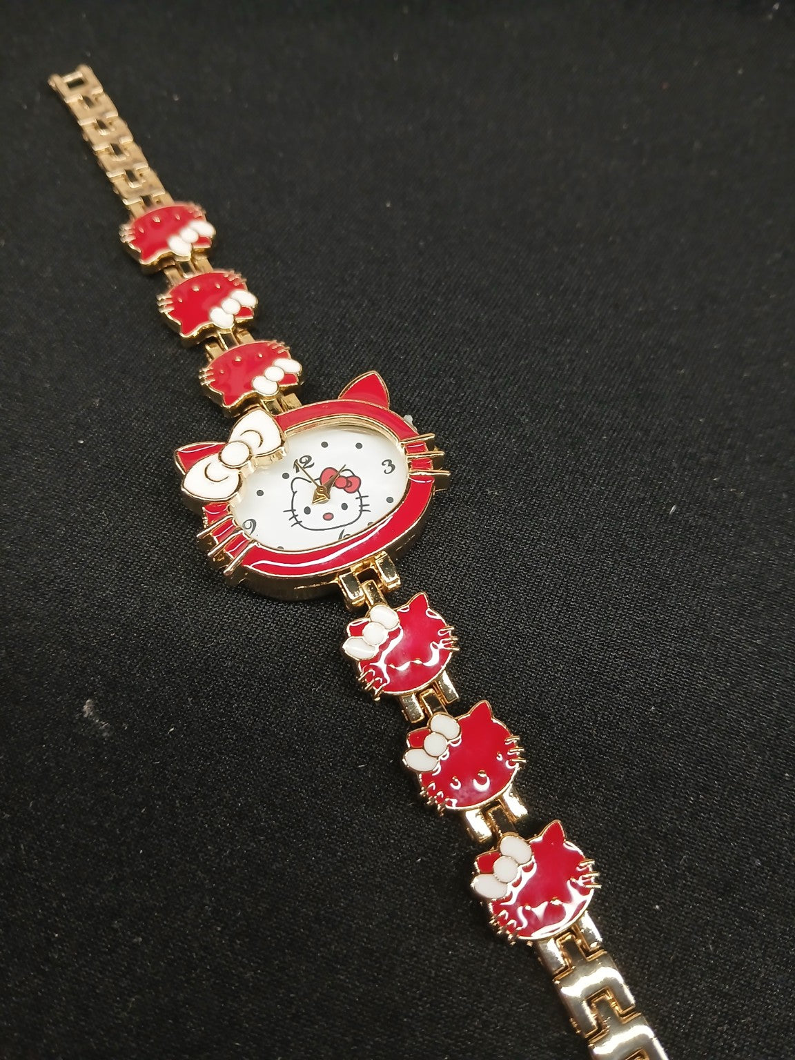 Hello Kitty Red & Gold-Tone Bracelet Watch