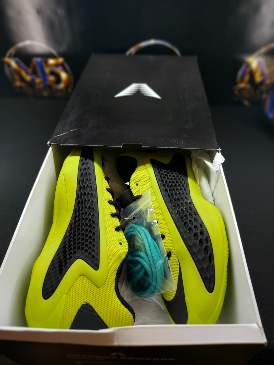 adidas Anthony Edwards 1 Low lime sneakers in original box