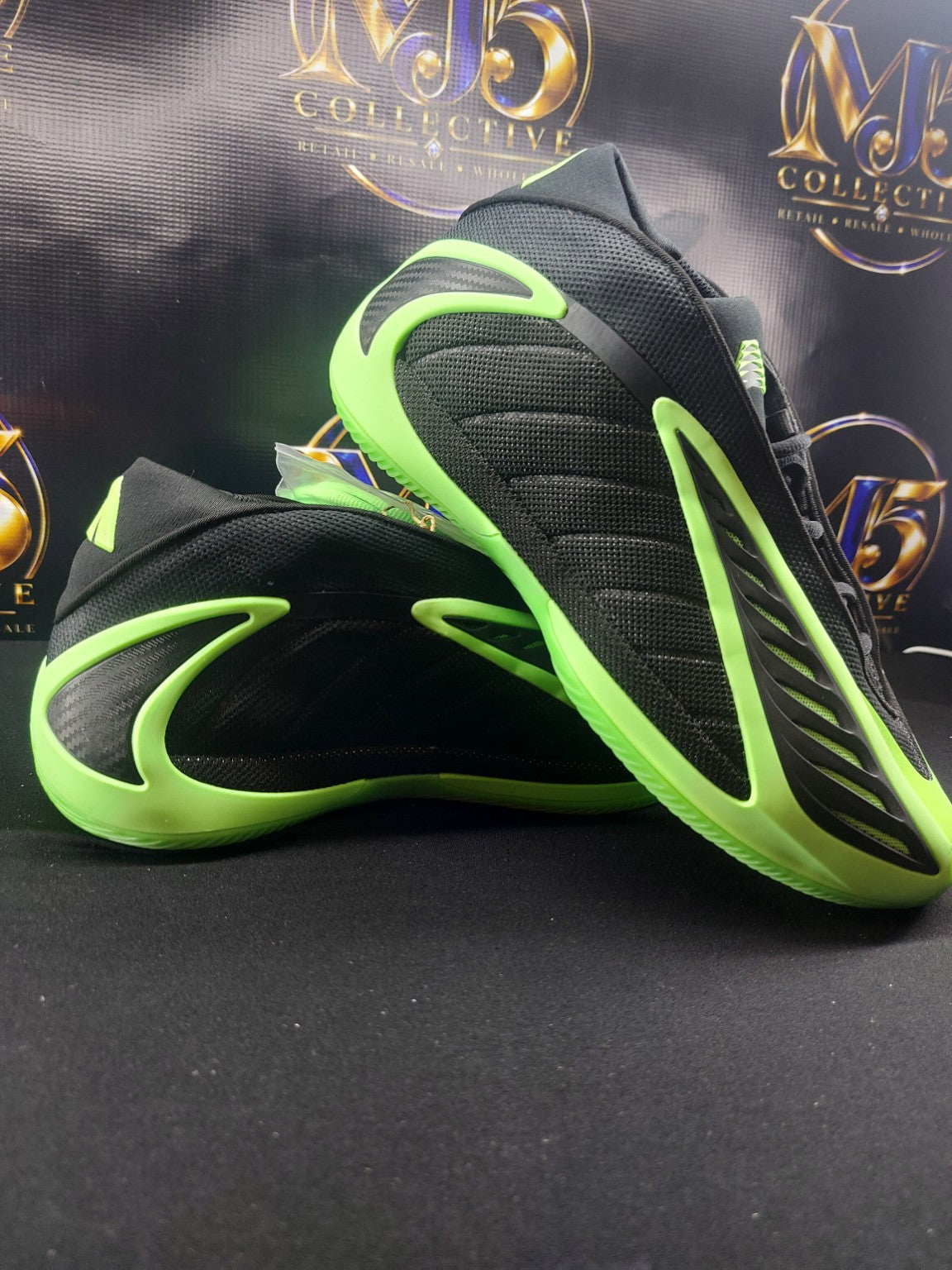 adidas Anthony Edwards 2 Core Black Lime Burst men's size 8