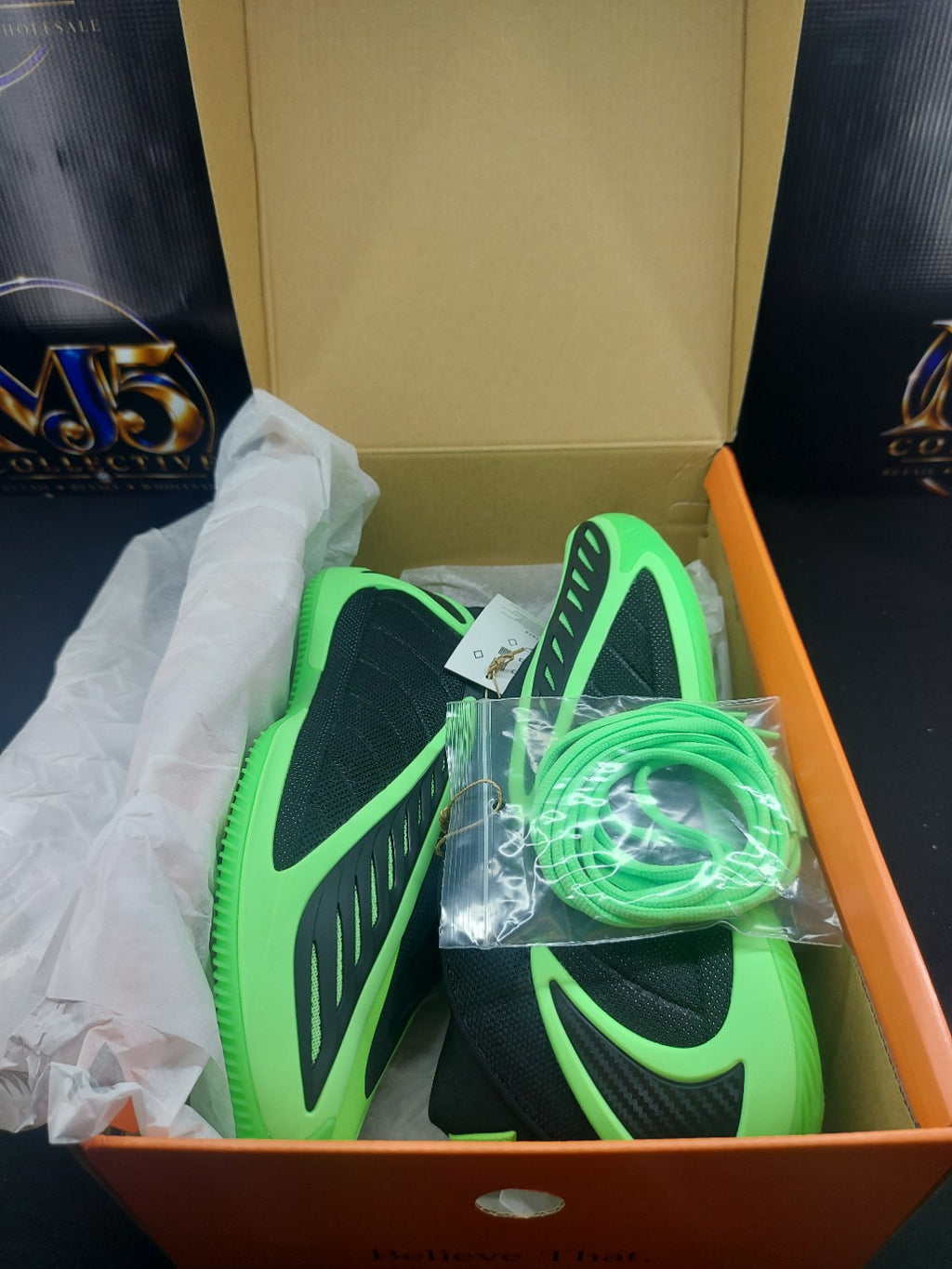 adidas Anthony Edwards 2 with box and extra lime laces
