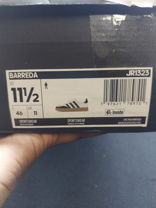 Adidas Barreda JR1323 white green black gum shoes