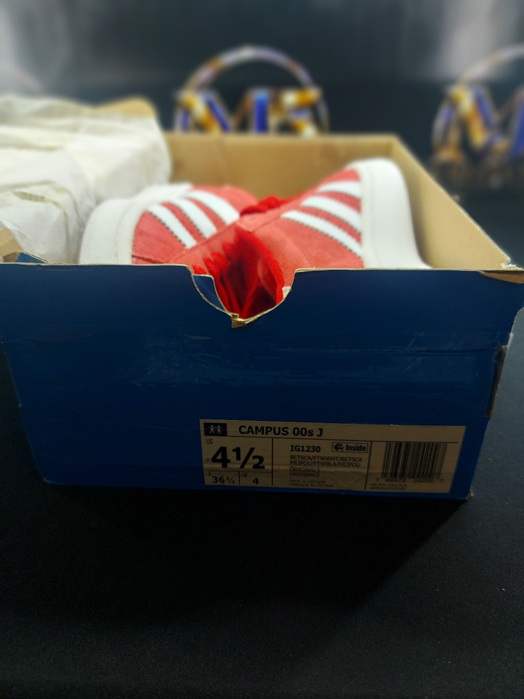 adidas Campus 00s J IG1230 size 4.5 box label