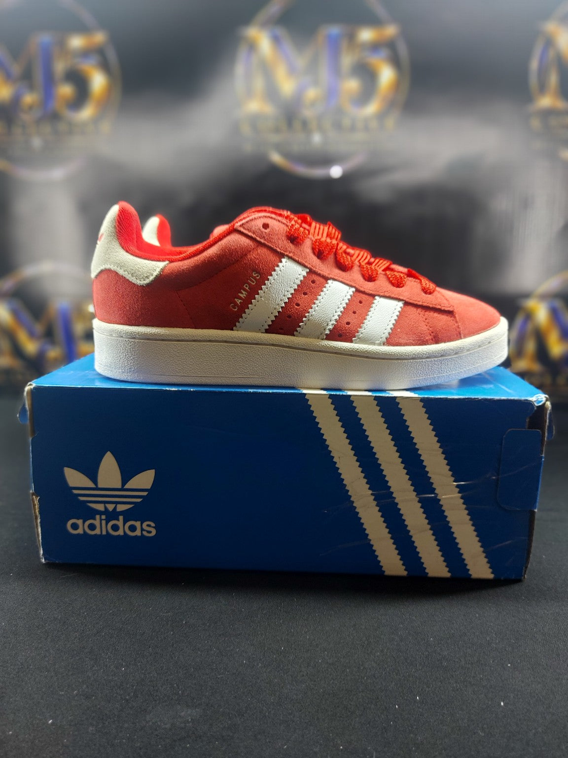 adidas Campus 00s J scarlet side view with original box