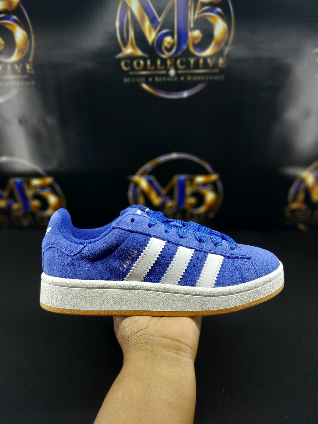 Adidas Campus 00s J blue and white side view