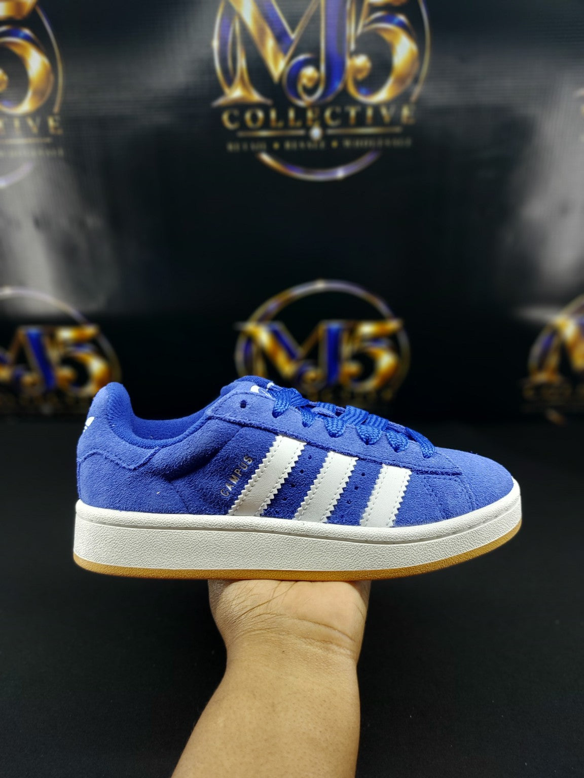 Adidas Campus 00s J blue and white side view