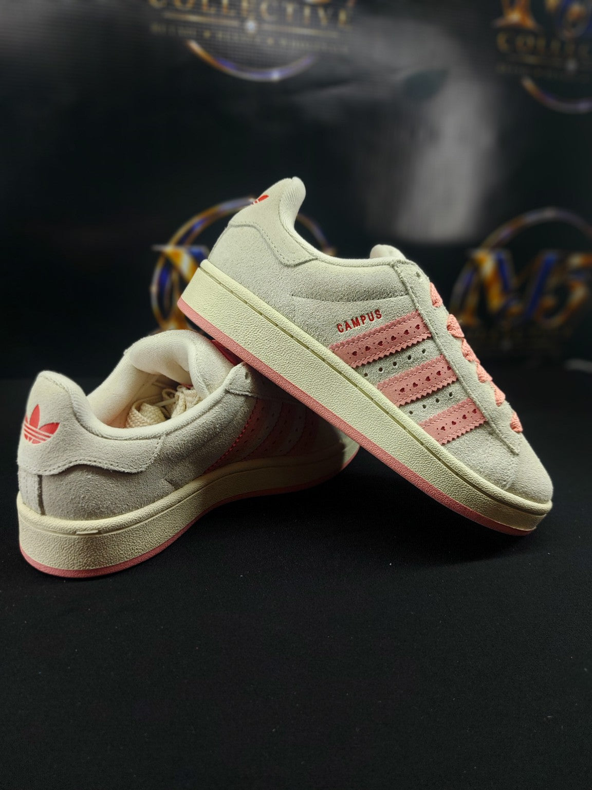 adidas Campus 00s J cream white pink pair