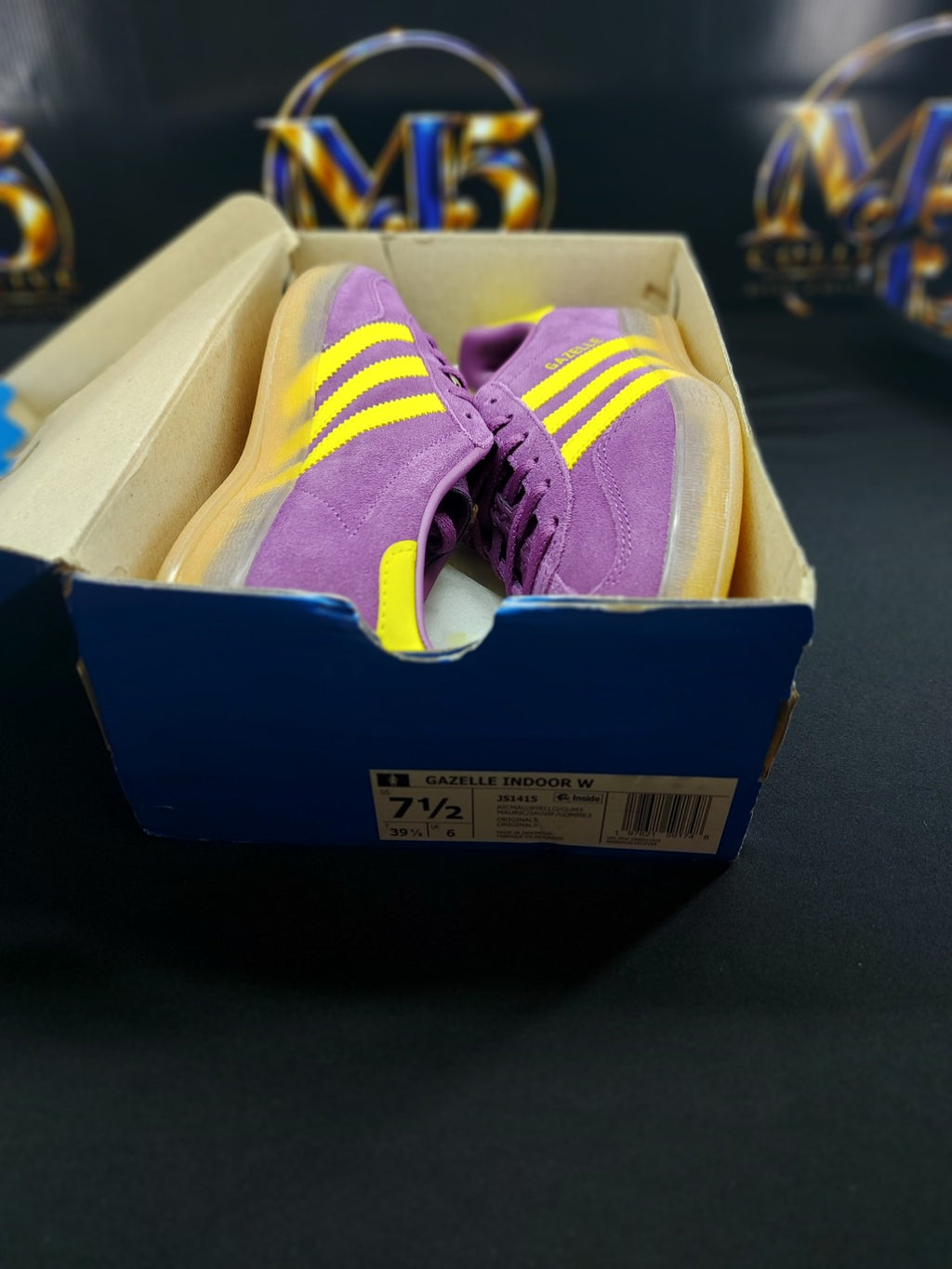 adidas Gazelle Indoor women's purple and yellow sneakers with original box