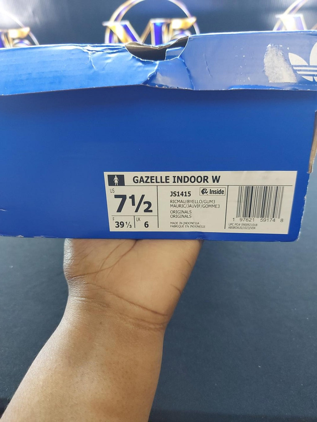 adidas Gazelle Indoor W JS1415 size 7.5 box label