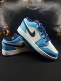 Air Jordan 1 Low GS White Dark Powder Blue Obsidian size 4.5Y