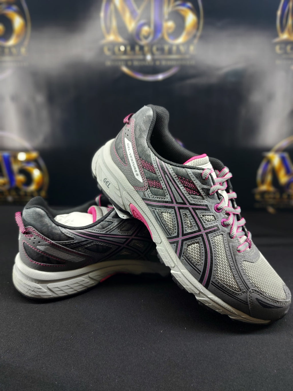 ASICS GEL-Venture 6 women's 10.5 wide Carbon Black Pink Peacock